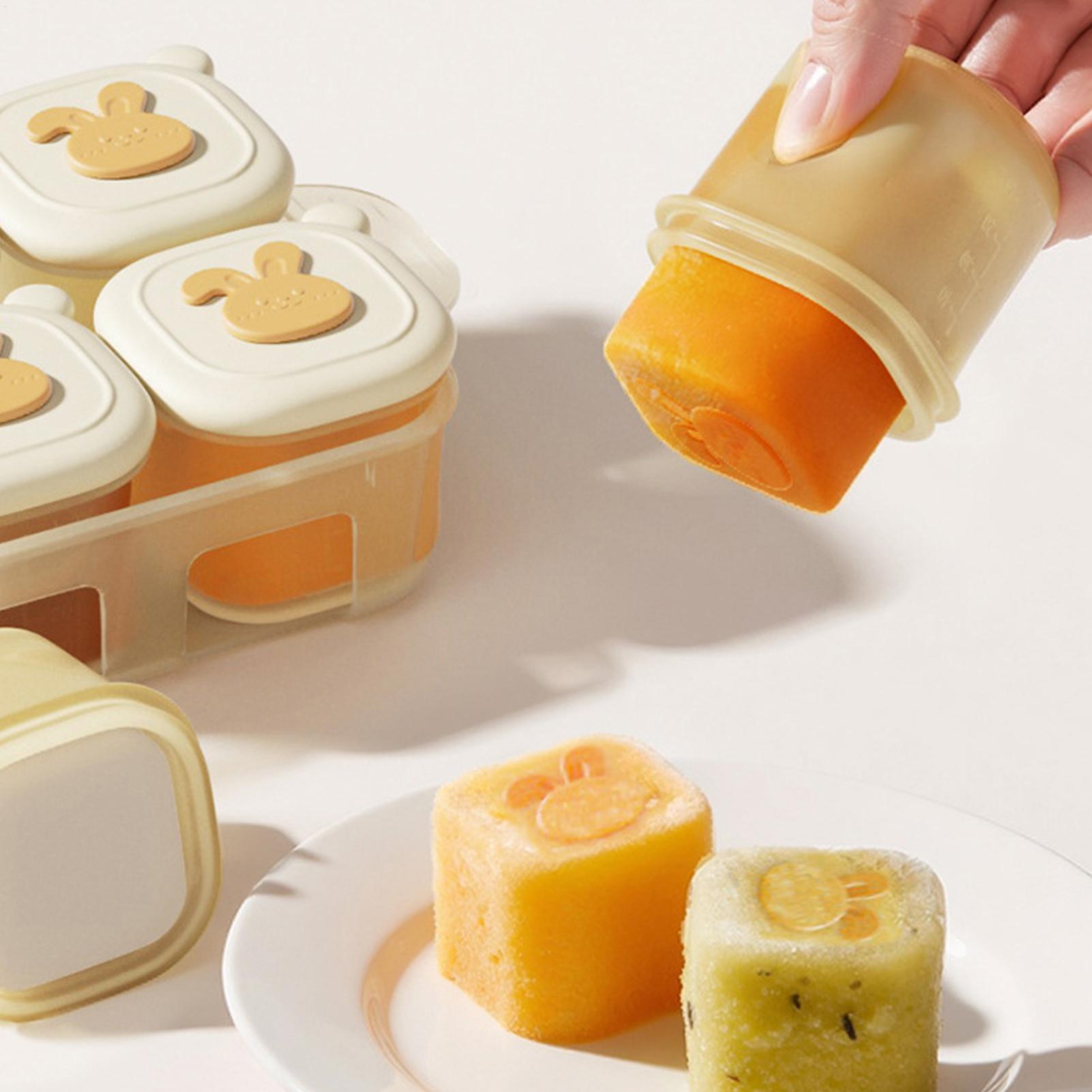 Baby Food Tray - Würfelförmige Lebensmittel-Gefrierfachschale, Joghurtbehälter für Kinder, Lebensmittelaufbewahrungsbehälter