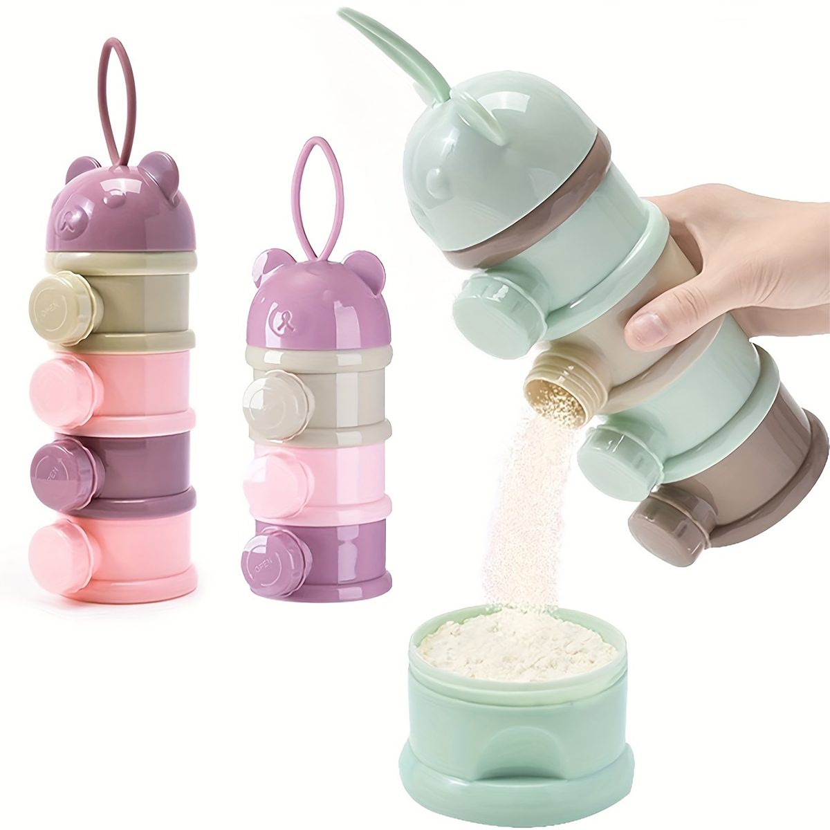 Baby Food Equipment - Baby-Milchpulverbehälter mit großem Fassungsvermögen und Riemen,