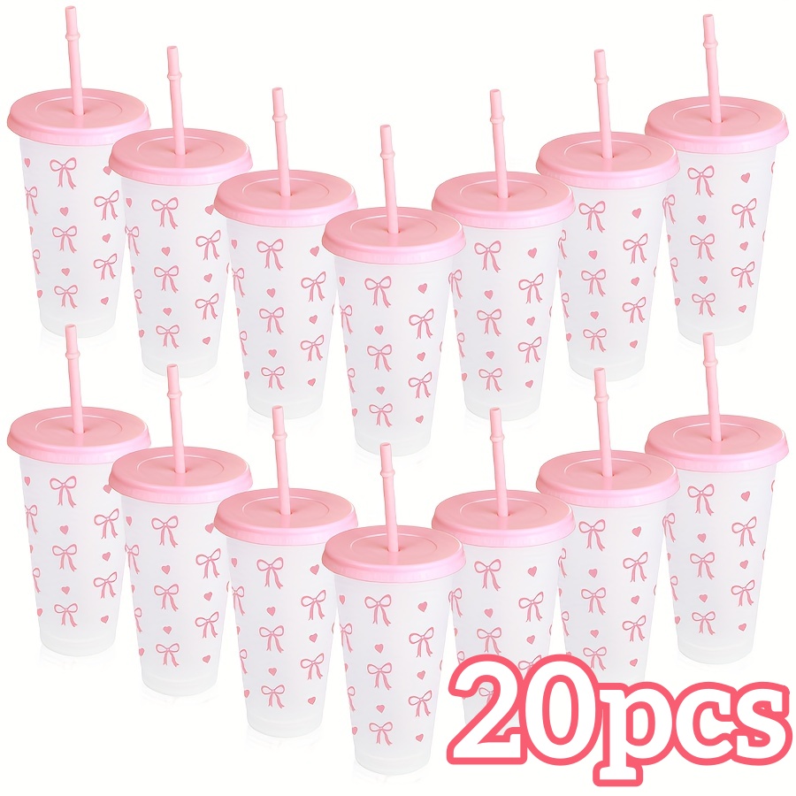 Training Cup Straw - 2/20 Stück wiederverwendbare 24-Unzen-Partytassen mit Strohhalm