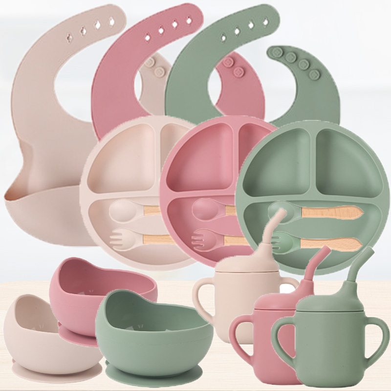 Baby Food Equipment - Kinder-Silikon-Geschirr-Set für Babys, ergänzendes Essen, Training,