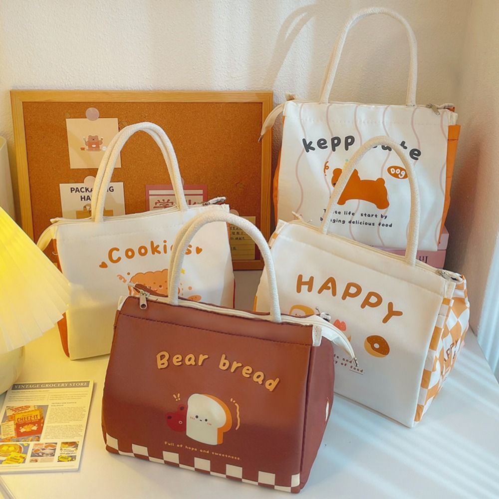 Baby Food Zip Lock Bag - Kawaii tragbare Thermo-Lunch-Taschen, Cartoon-Lunchbox-Tragetasche, Mehrzweck-Lebensmittel-Aufbewahrungstaschen für