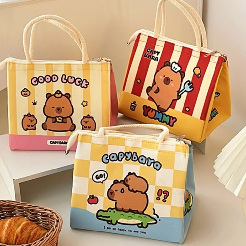 Baby Food Zip Lock Bag - Kawaii Capybara Thermo-Lunch-Tasche, isoliert, tragbar, Lebensmittel-Aufbewahrungstasche,