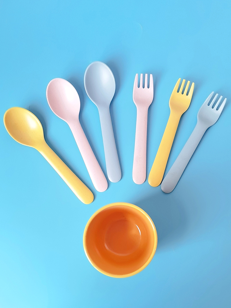 Baby Food Restaurant - Bambusfaser-Gabel-Löffel-Set für Babys, Kleinkinder und Erwachsene
