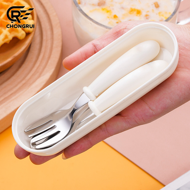 Baby Food Knife Set - Kleinkind-Trainingslöffel und -Gabel aus 304 Edelstahl,