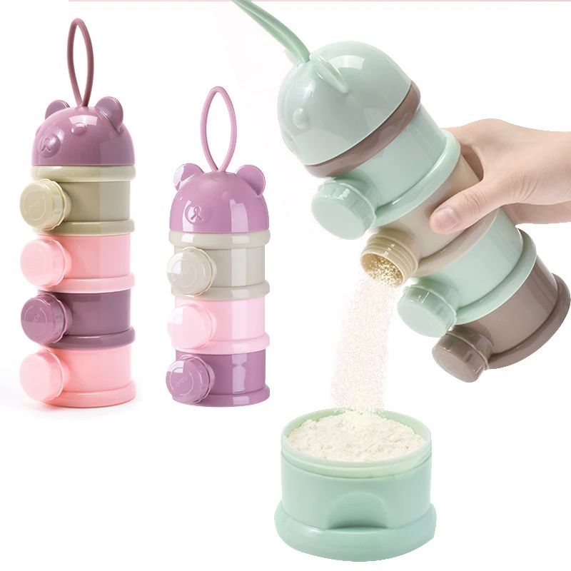 Baby Food Equipment - 3/4-lagige tragbare Baby-Nahrungsaufbewahrungsbox mit mehreren Öffnungen,