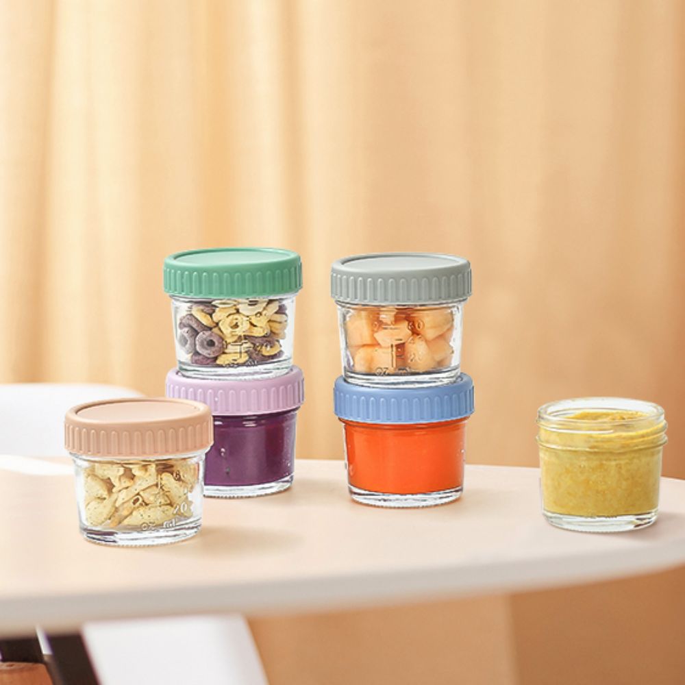 6-teiliges Mehrzweck-Glasbehäl – Baby Food Glass Jars Bewertung und Preis