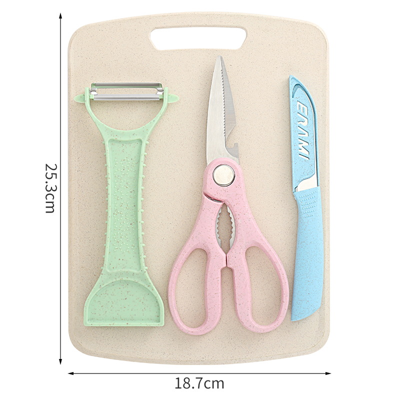 Weizenstroh-Schneidebrett-Set  – Baby Food Knife Set Bewertung und Preis
